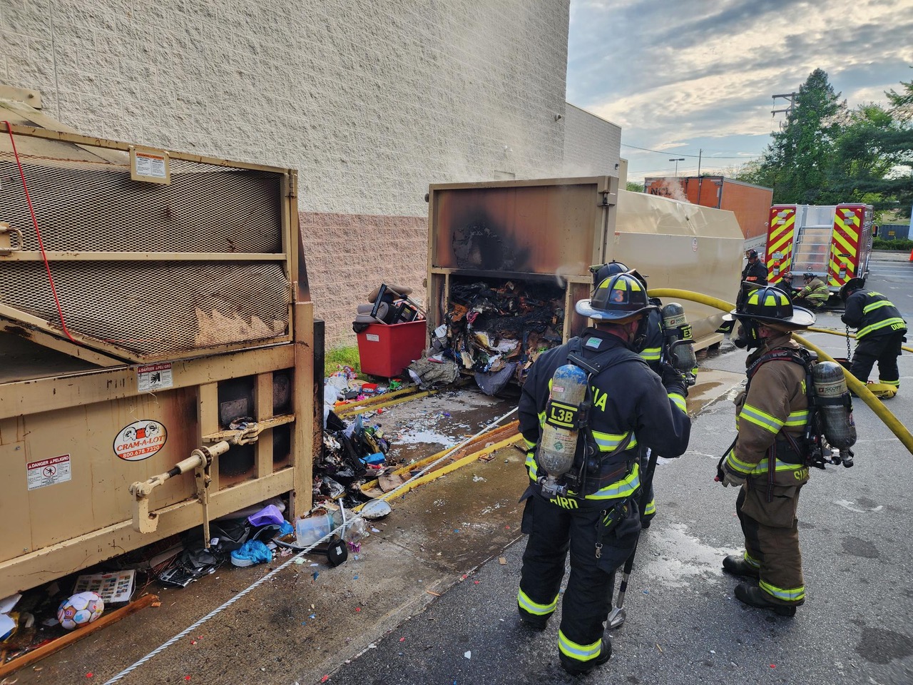 Nashua firefighters work several hours to extinguish compactor fire ...